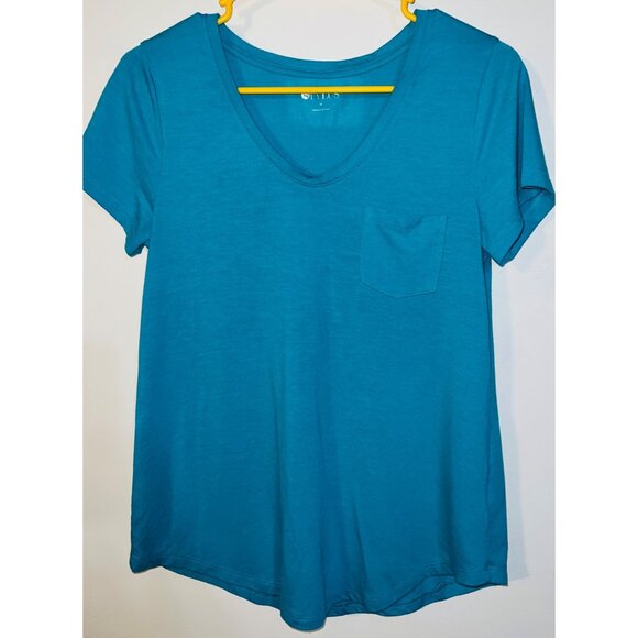 Stylus Teal Blue Misses Short Sleeve Pocket T-Shirt Size M - Picture 1 of 3